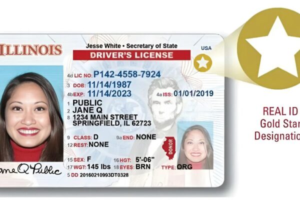 Real ID example of California License