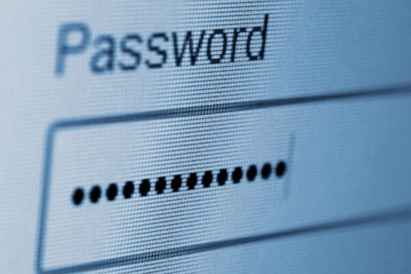 Password typed on computer screen